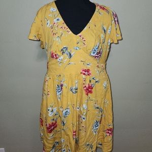 Xhilaration Yellow Floral Mini Dress